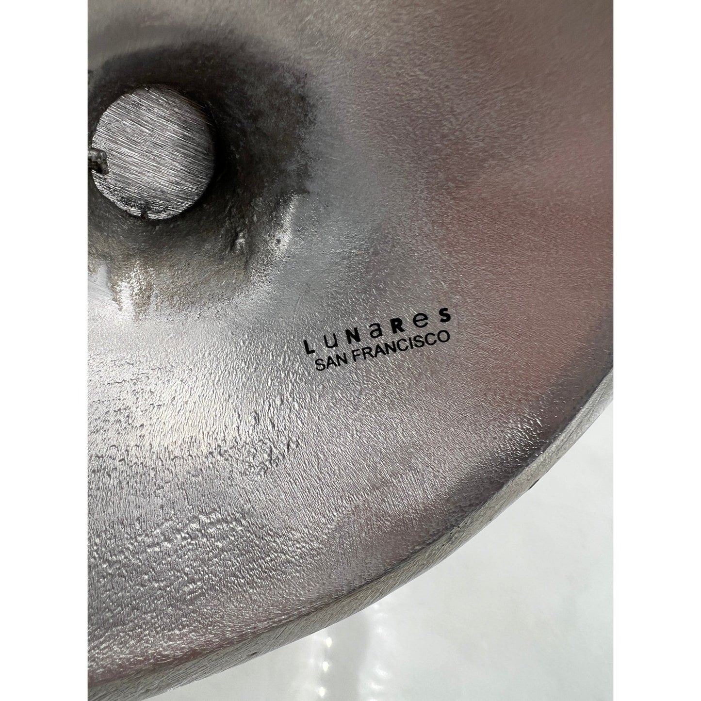 Lunares San Francisco Polished Aluminum Candlestick Holder Mid Century Mod Style