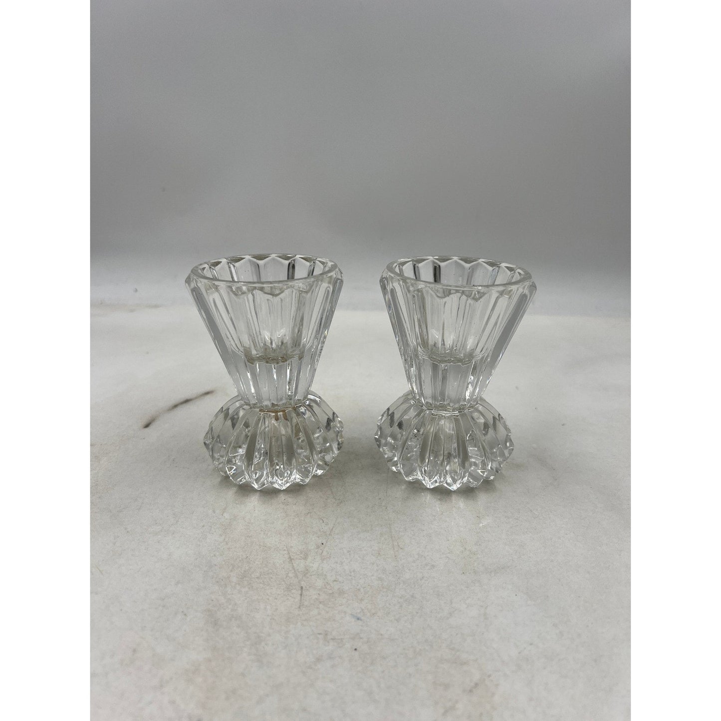 Mikasa Diamond Fire Crystal Candle Holders WY247 339 Pair Elegant