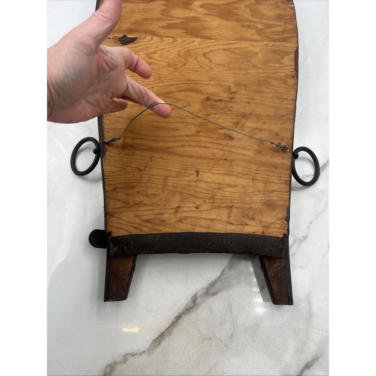 ANTIQUE EQUESTRIAN HORSE COLLAR WALL MIRROR Primitive