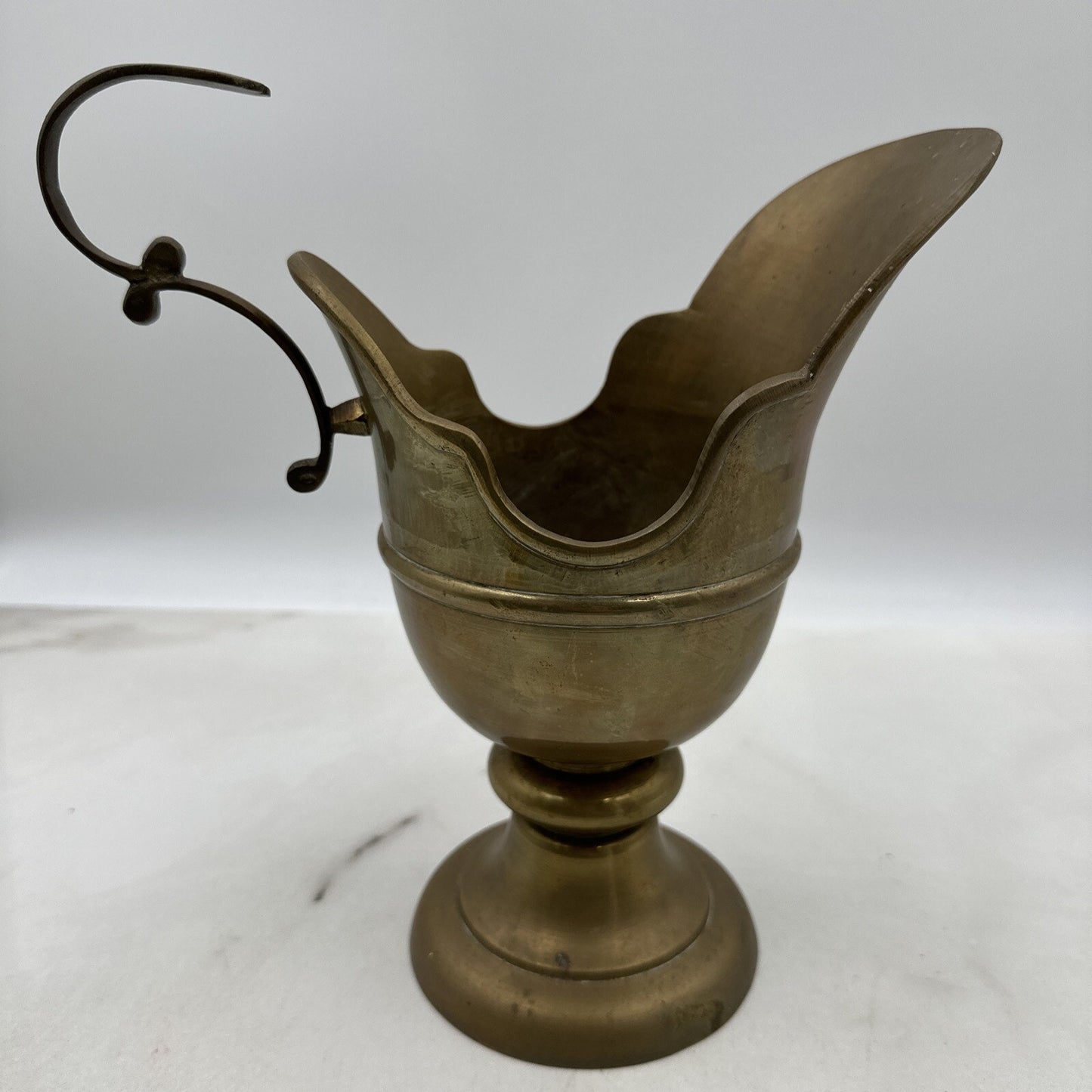 VTG Brass Chalice Cup Old Drinking Vessel 10" Pitcher Jug