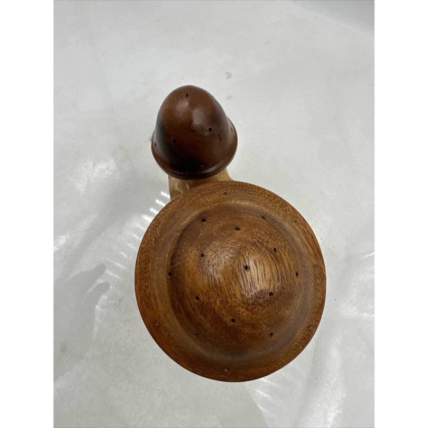 Vtg Wood Mushrooms Toothpick Holder Leilani Handcrafted Philippines 2 Monkey Pod