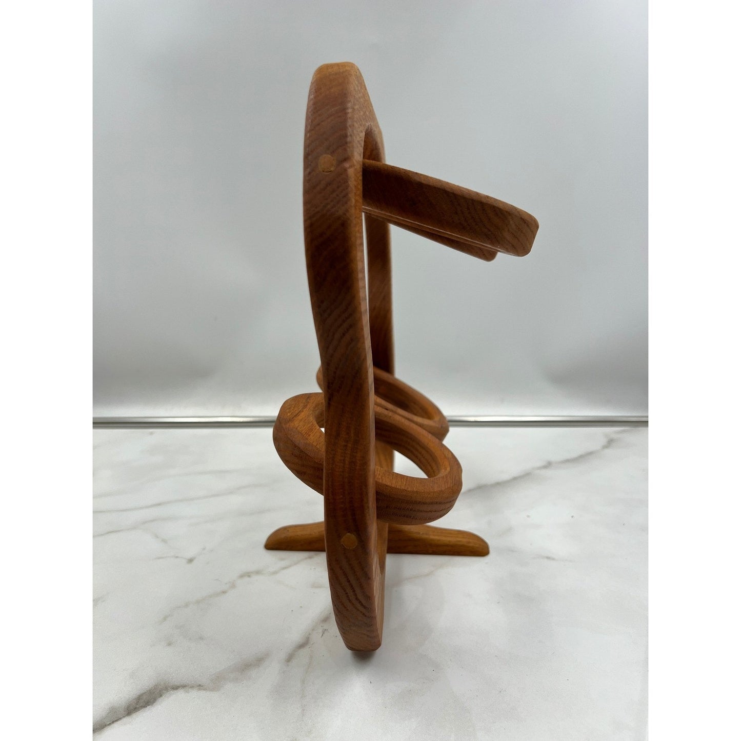 VTG Folding Wooden Trivet Expandable Four Ring Collapsible Wine Bottle Holder