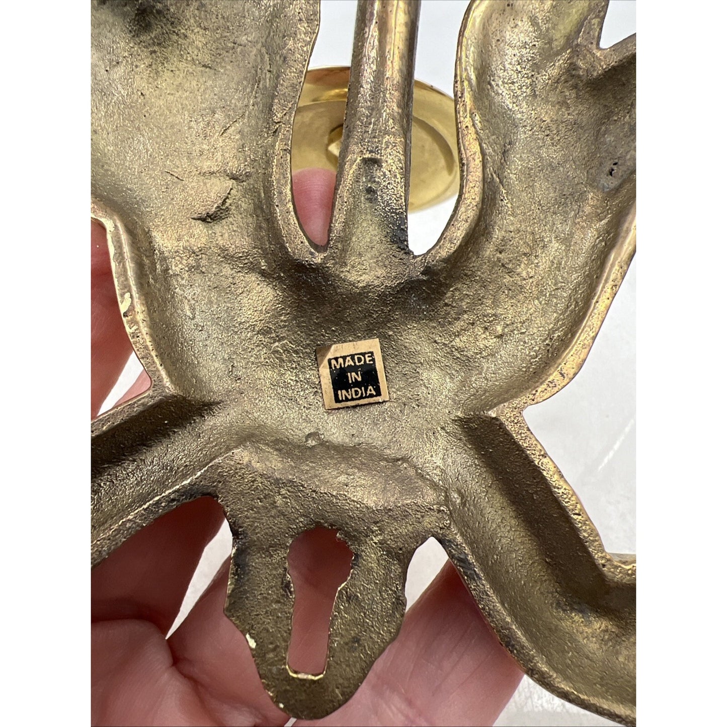 Vintage Candle Wall Sconce Brass Bow Ribbon Holder Brass Candle Holder