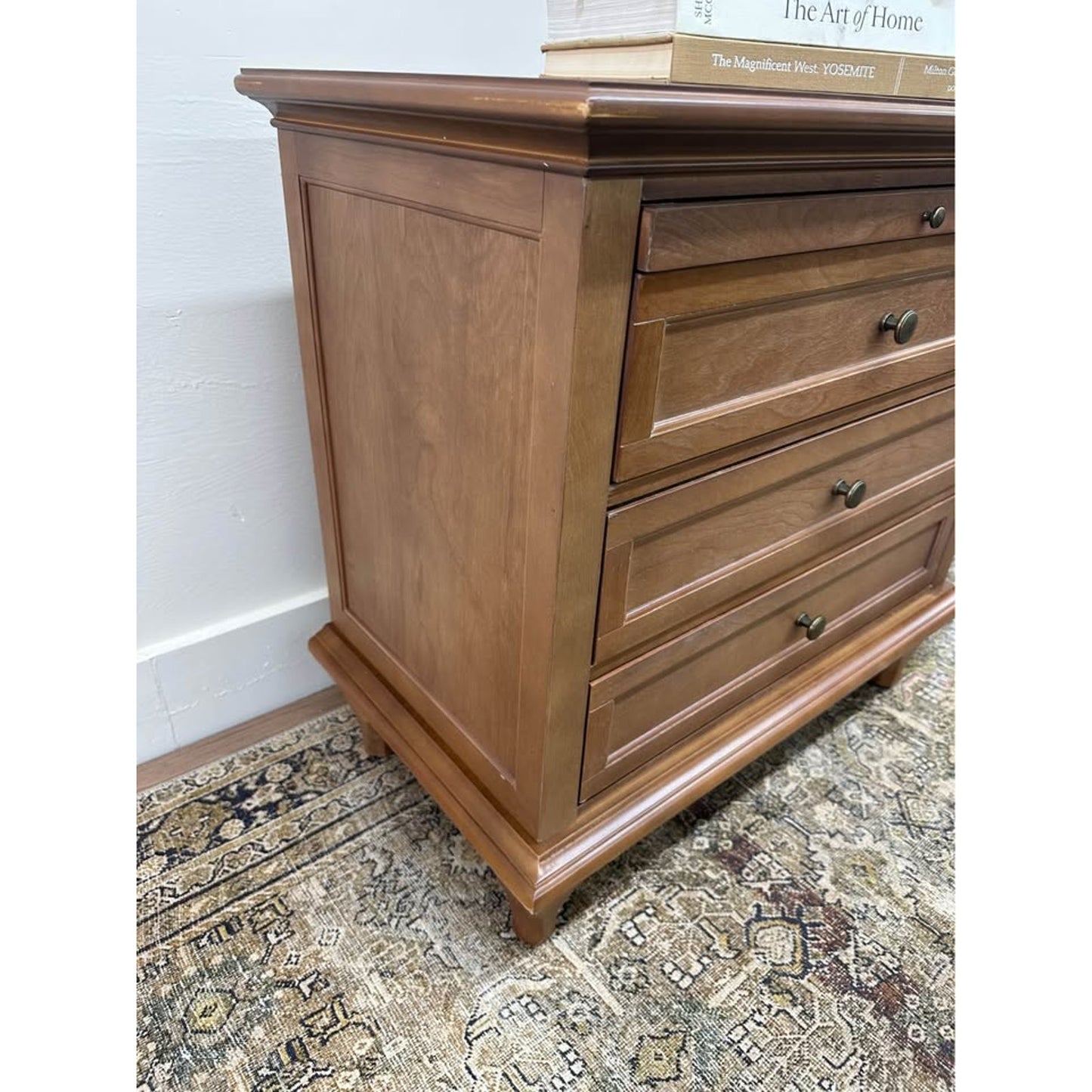 Dominic 3 Drawer Nightstand Seadrift Stain Built-In Outlets Wood