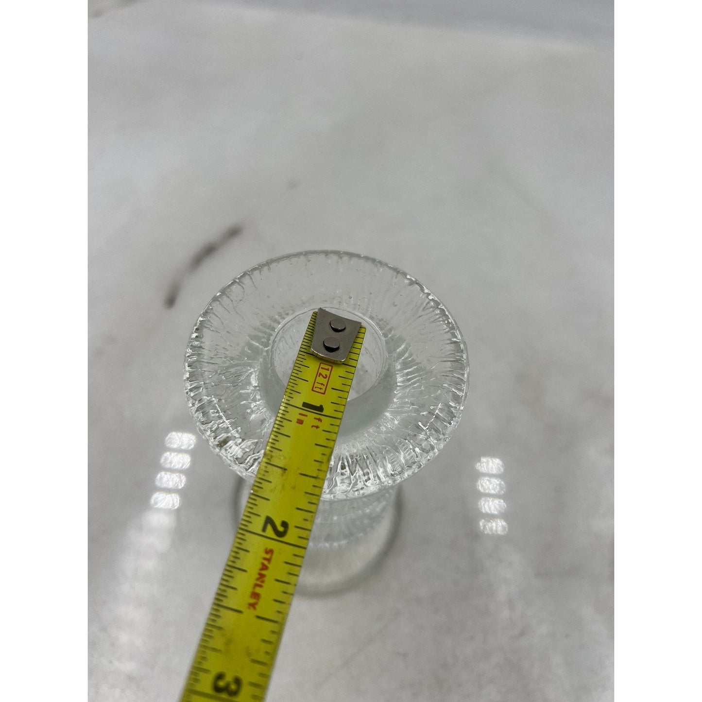 VTG Glass Candlesticks Pukeberg Staffan Gellerstadt Eisglass Candleholder