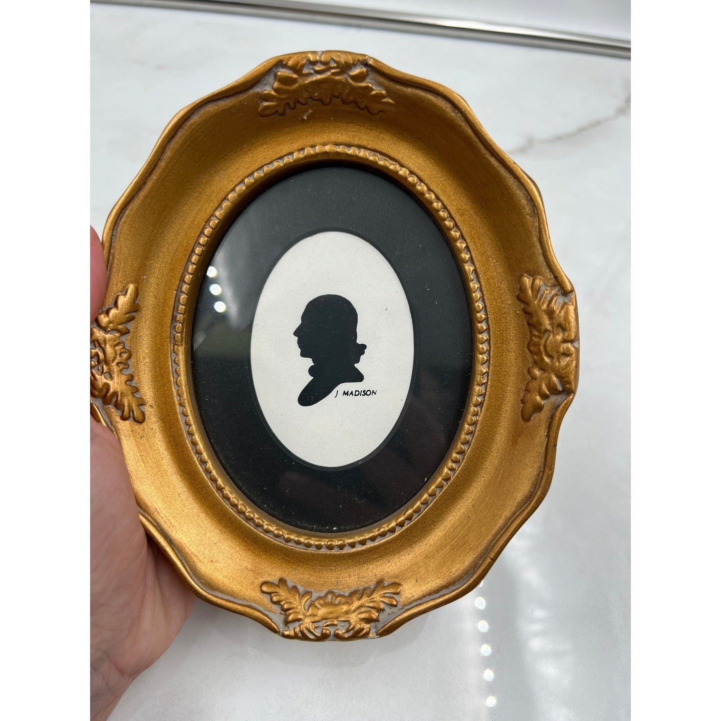 Michaels George Washington James Madison Silhouette Portrait Gold Oval Frame Set