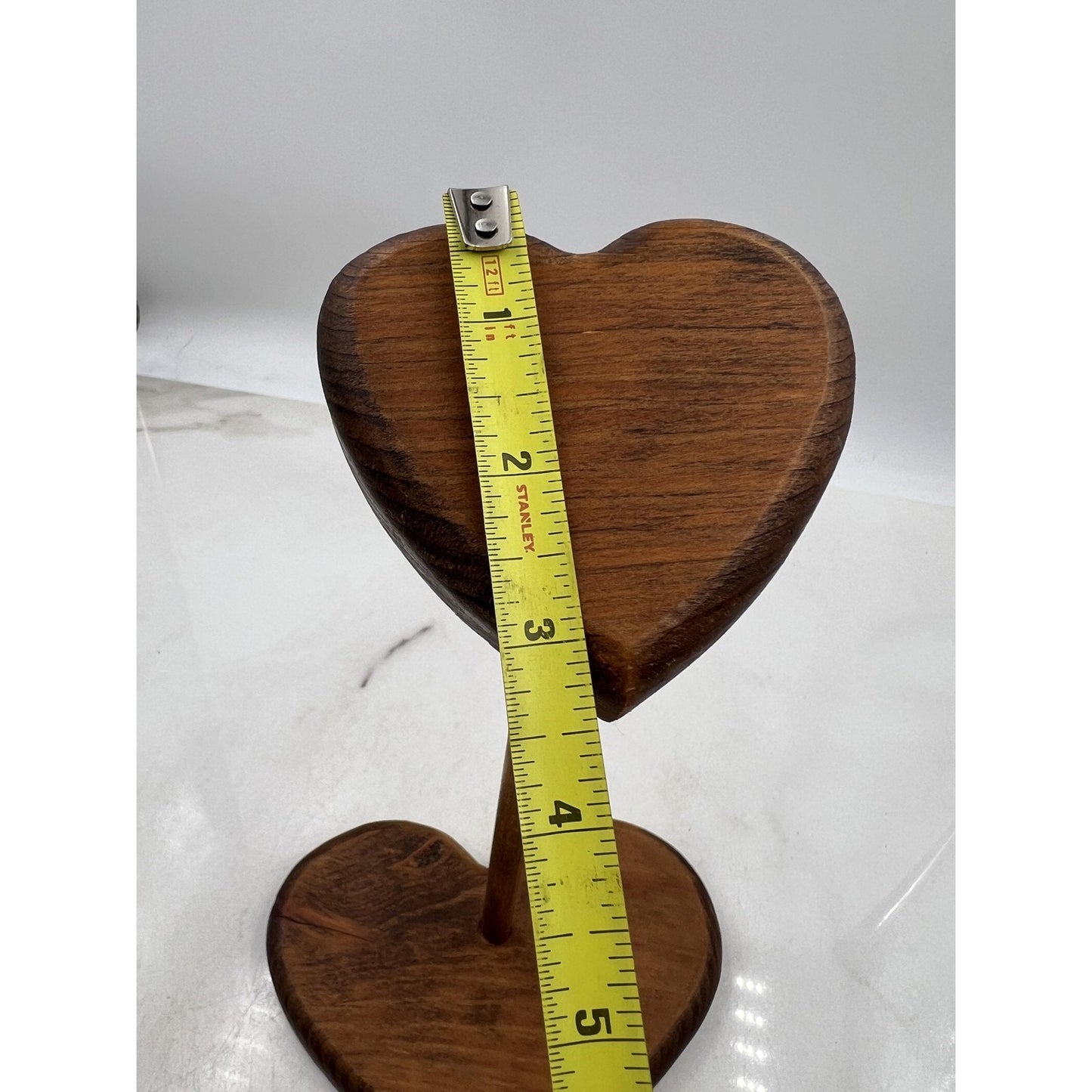 Handmade Wooden Heart Jewelry Display Stand Holder Rustic Decor 12 Inch Tall