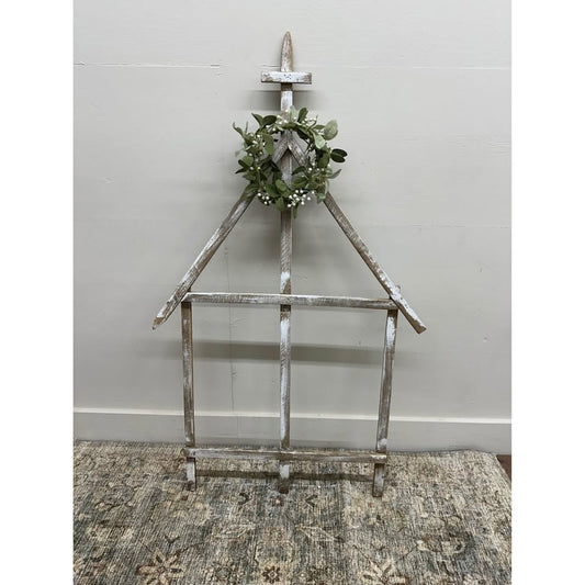 Distressed Farmhouse-style Wooden Church Chapel Window Frame Wall Decoration
