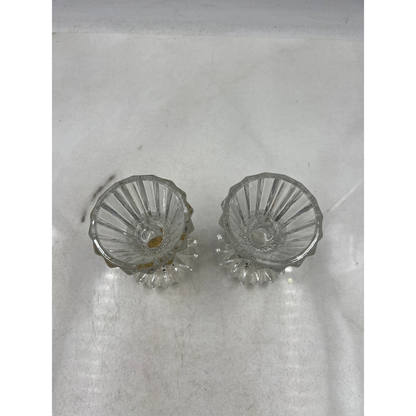 Mikasa Diamond Fire Crystal Candle Holders WY247 339 Pair Elegant