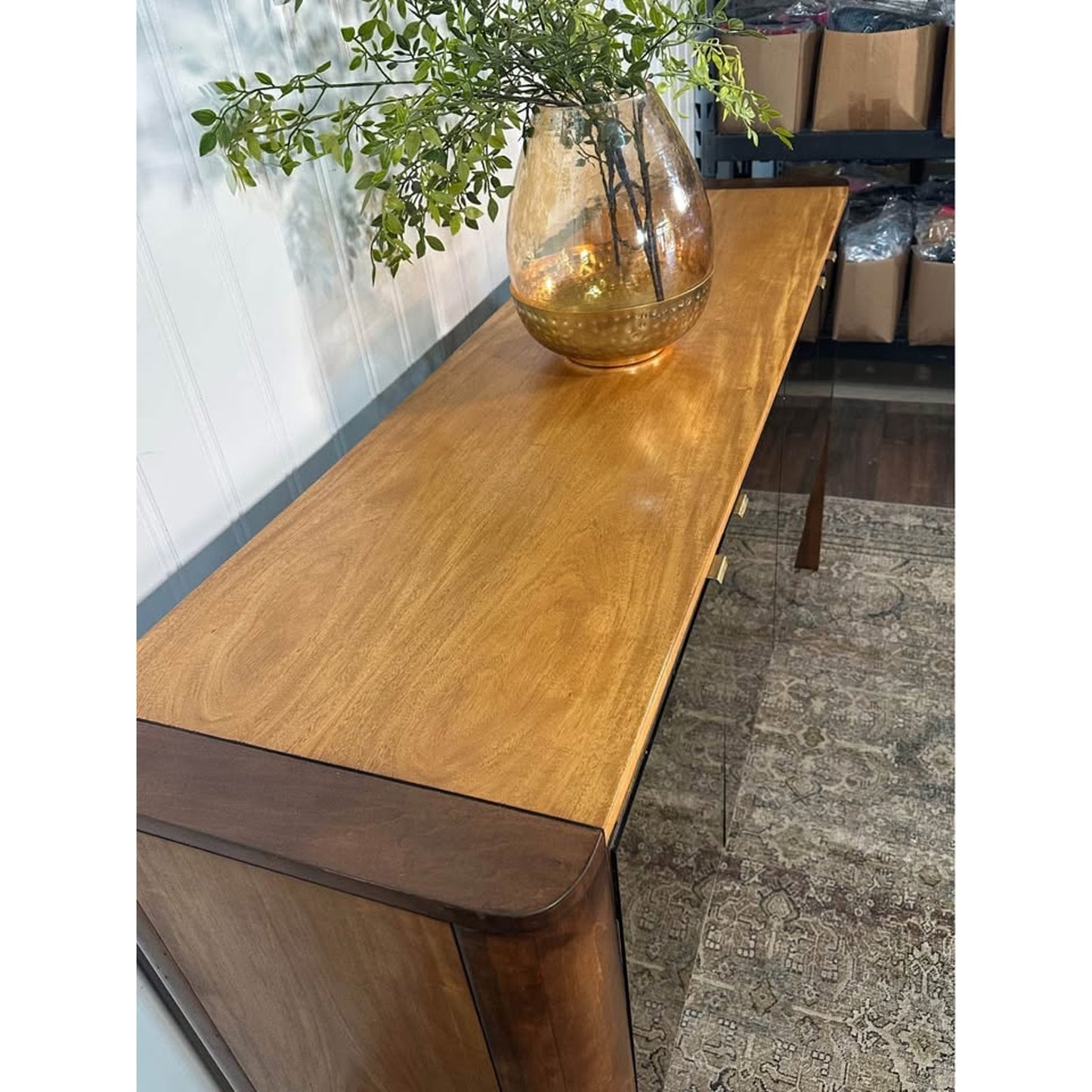 VTG Founders Console Credenza FOUNDERS Buffet Mid Century Modern Two Tone Mirrored Post Modern