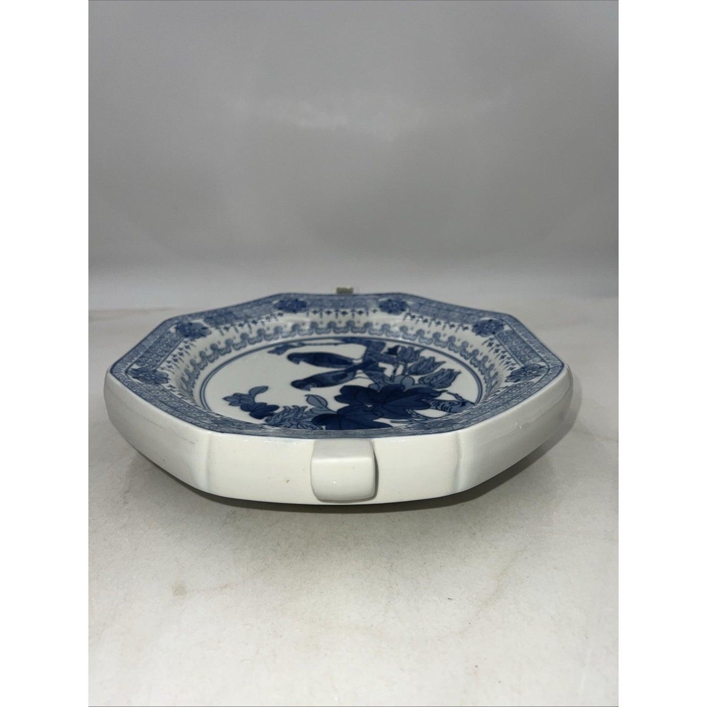 Vintage Chinese Blue & White Porcelain Warming Dish Plate Warmer Chinoissere