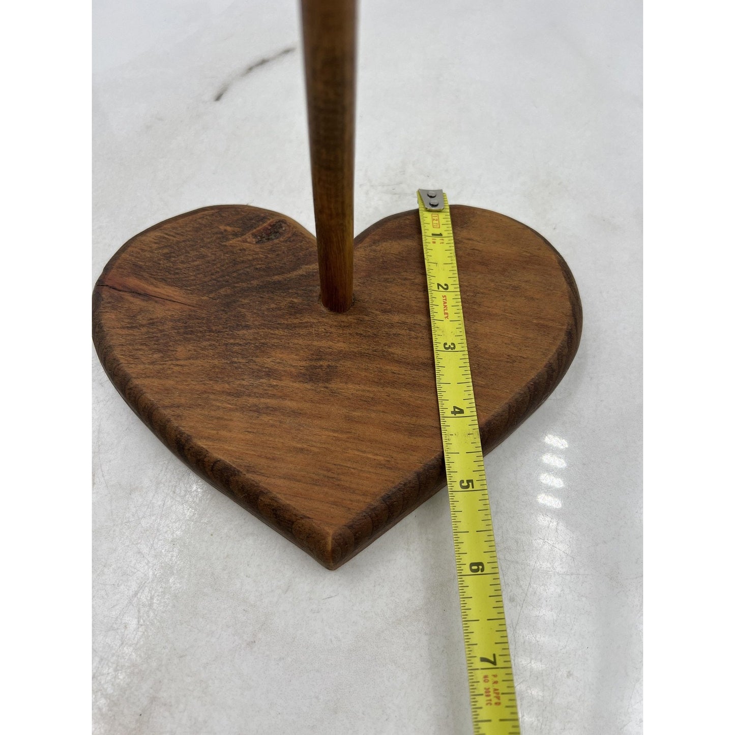 Handmade Wooden Heart Jewelry Display Stand Holder Rustic Decor 12 Inch Tall