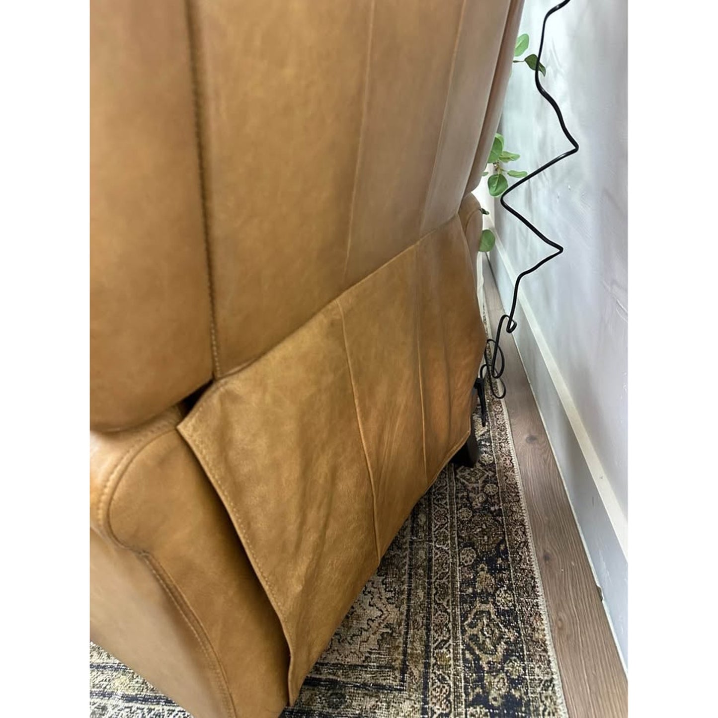 Silvia Genuine Leather Power Recliner-CAMEL
