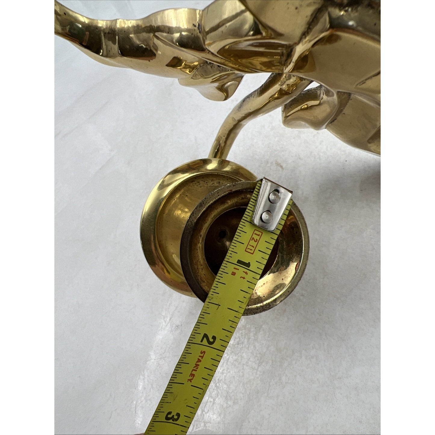 Vintage Candle Wall Sconce Brass Bow Ribbon Holder Brass Candle Holder