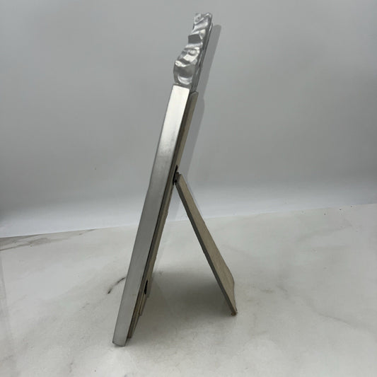 Vtg Silver Tone Picture Frame Ribbon Bow Coquette 4x8"