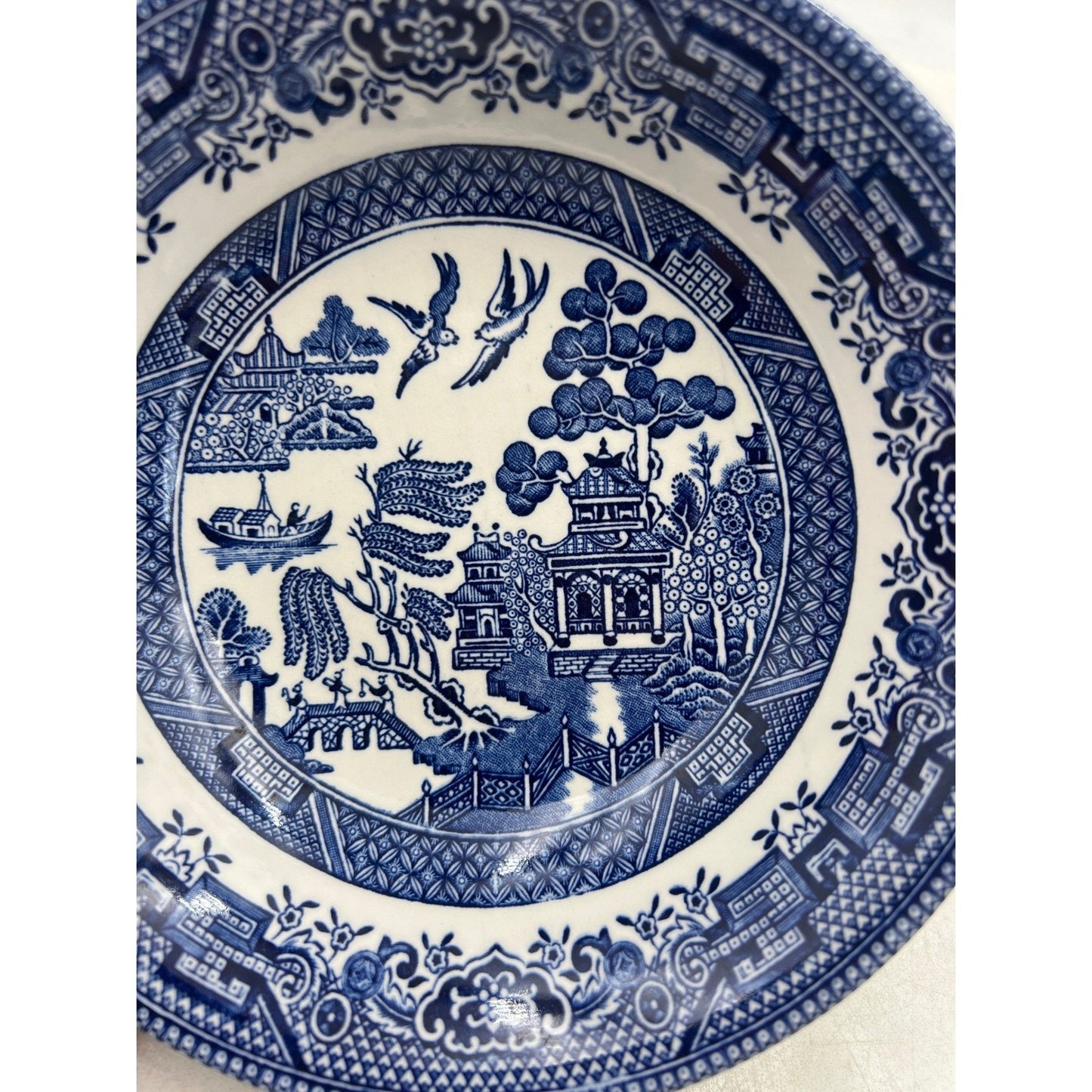 VTG Churchill Blue Willow Pattern Bowls England Chinoiserie 6"