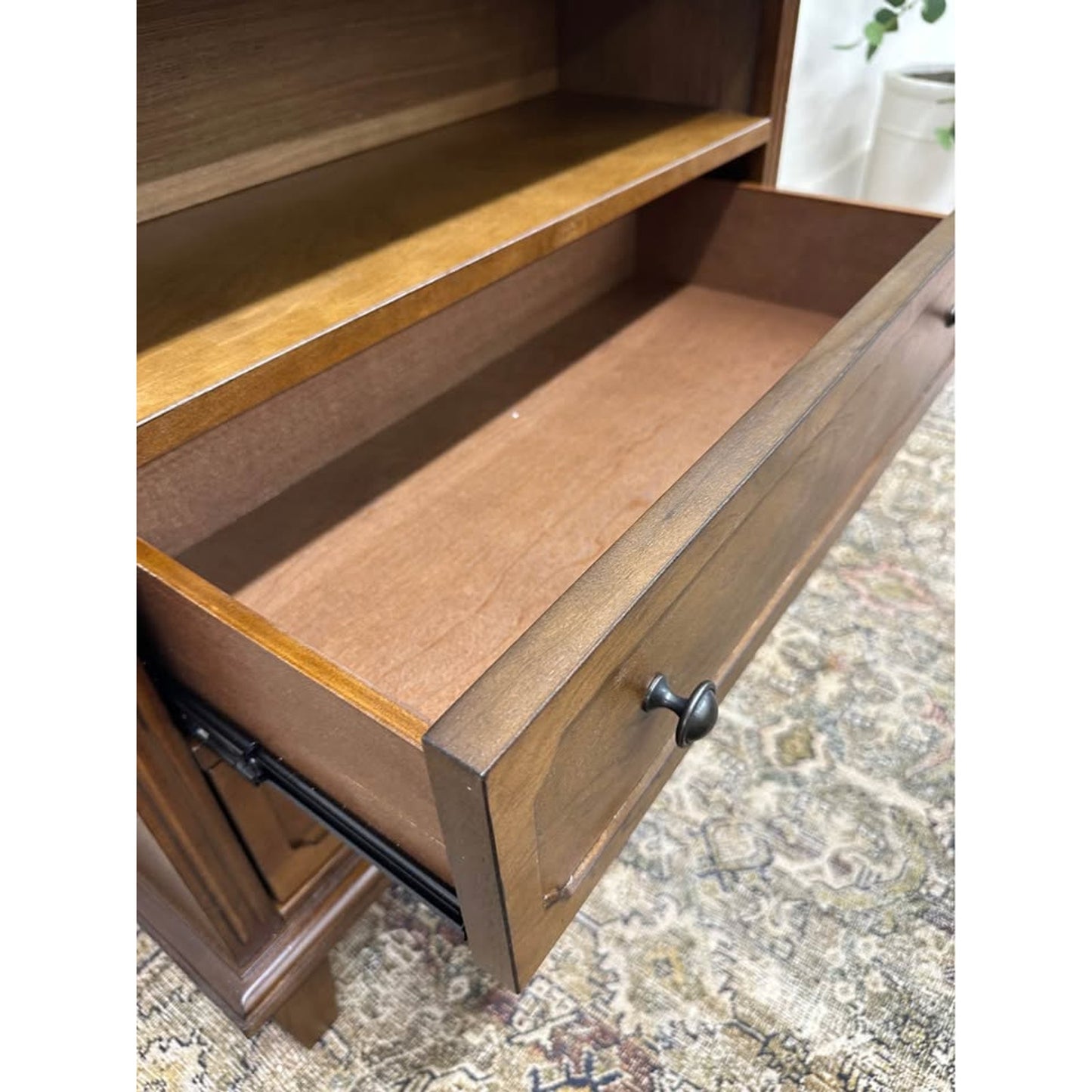 Davide 2 Drawer Nightstand Solid Wood End Table Chest Walnut W/Charging Station