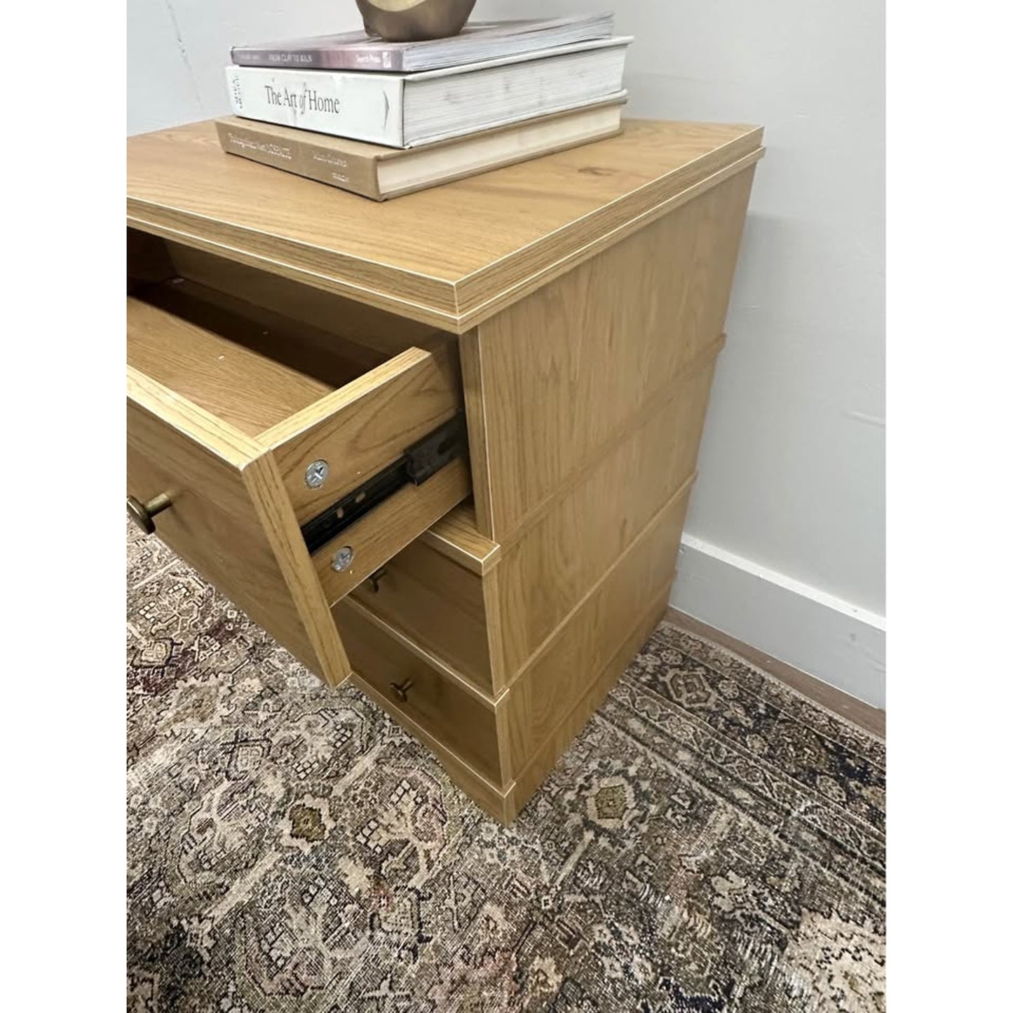 Bridget 3-Drawer Nightstand-ACORN Light Wood Look