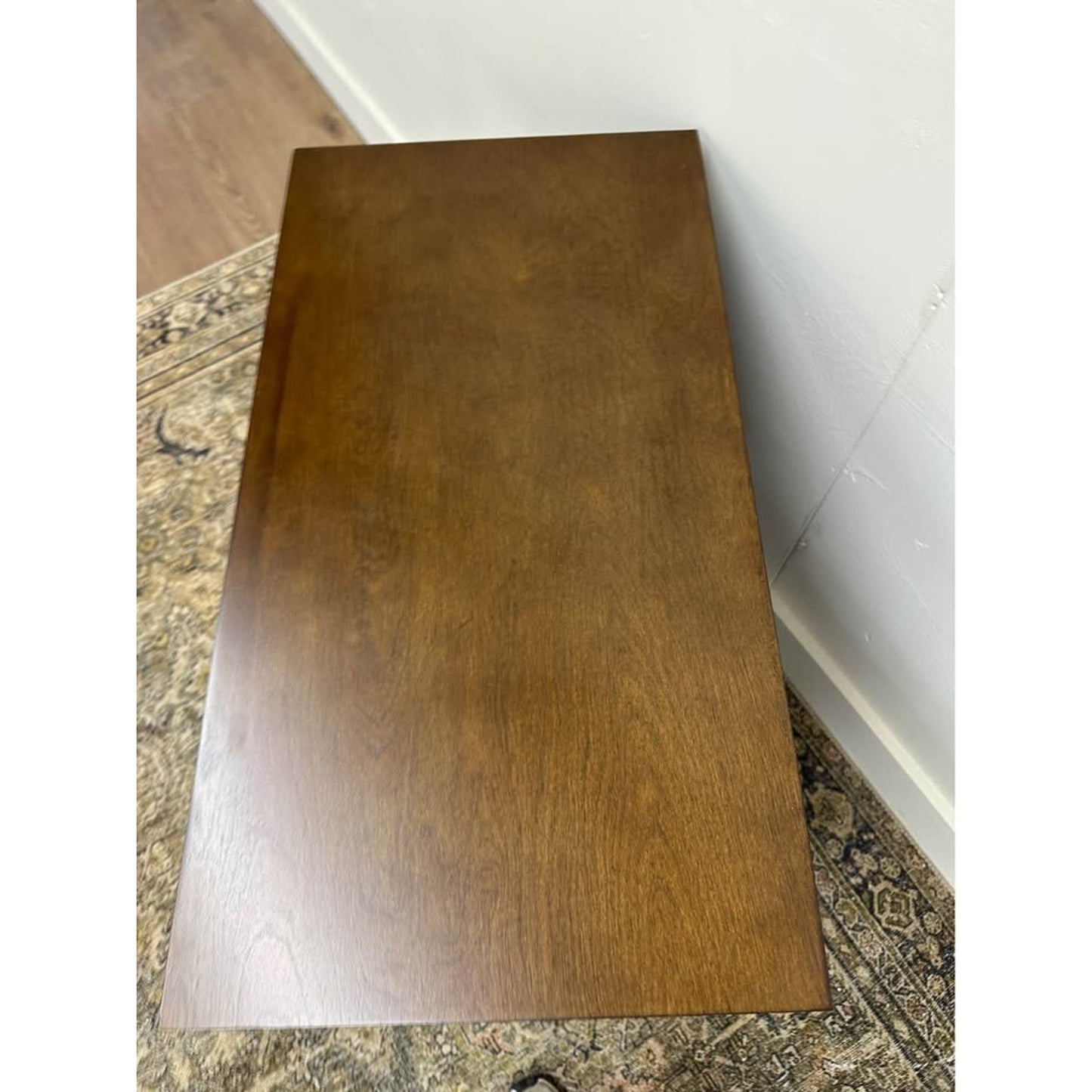 Davide 2 Drawer Nightstand Solid Wood End Table Chest Walnut W/Charging Station