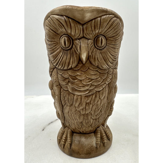 Vintage Ceramic Pitcher Jug Brown Owl 8.5” Tall MCM Vase