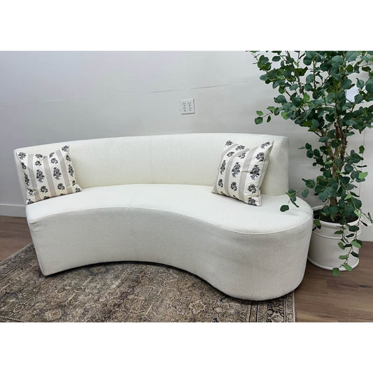 Four Hands Sanda Dining Banquette Kerbey Ivory Dining Banquette Curved Off White Fabric