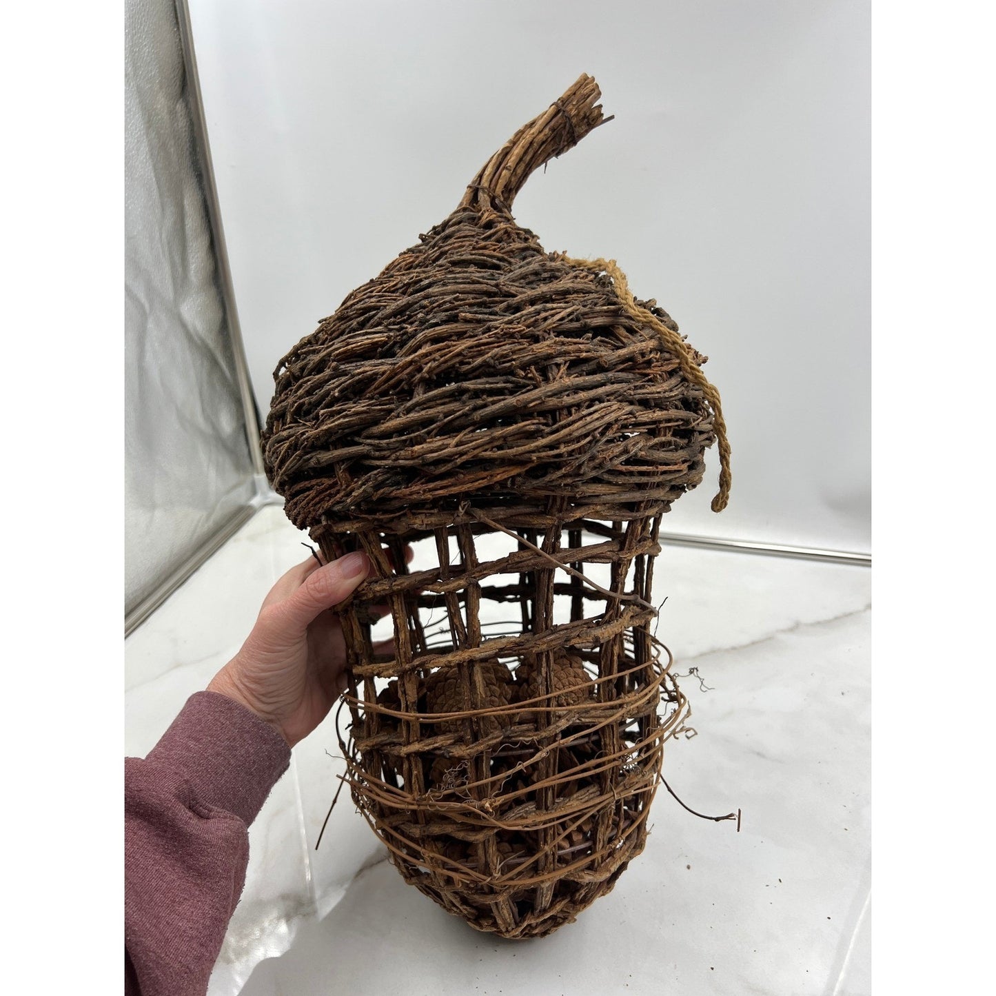 Wiicker Woven Grapevine Acorn Decorations Rustic Fall Farmhouse Decor Pinecones