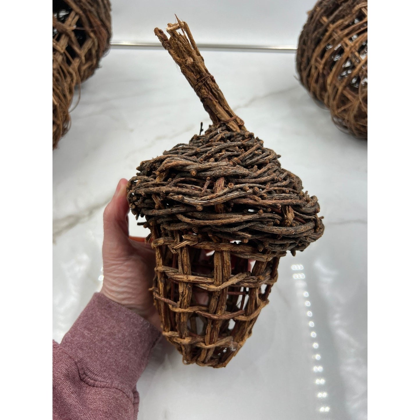 Wiicker Woven Grapevine Acorn Decorations Rustic Fall Farmhouse Decor Pinecones