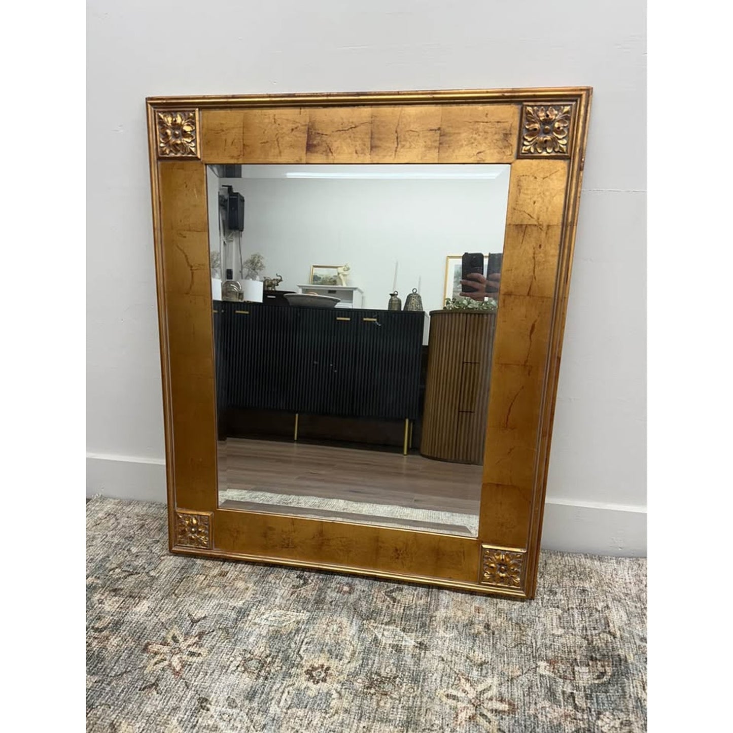 Uttermost Gold Rectangular Beveled Wall Mirror 34"x40"