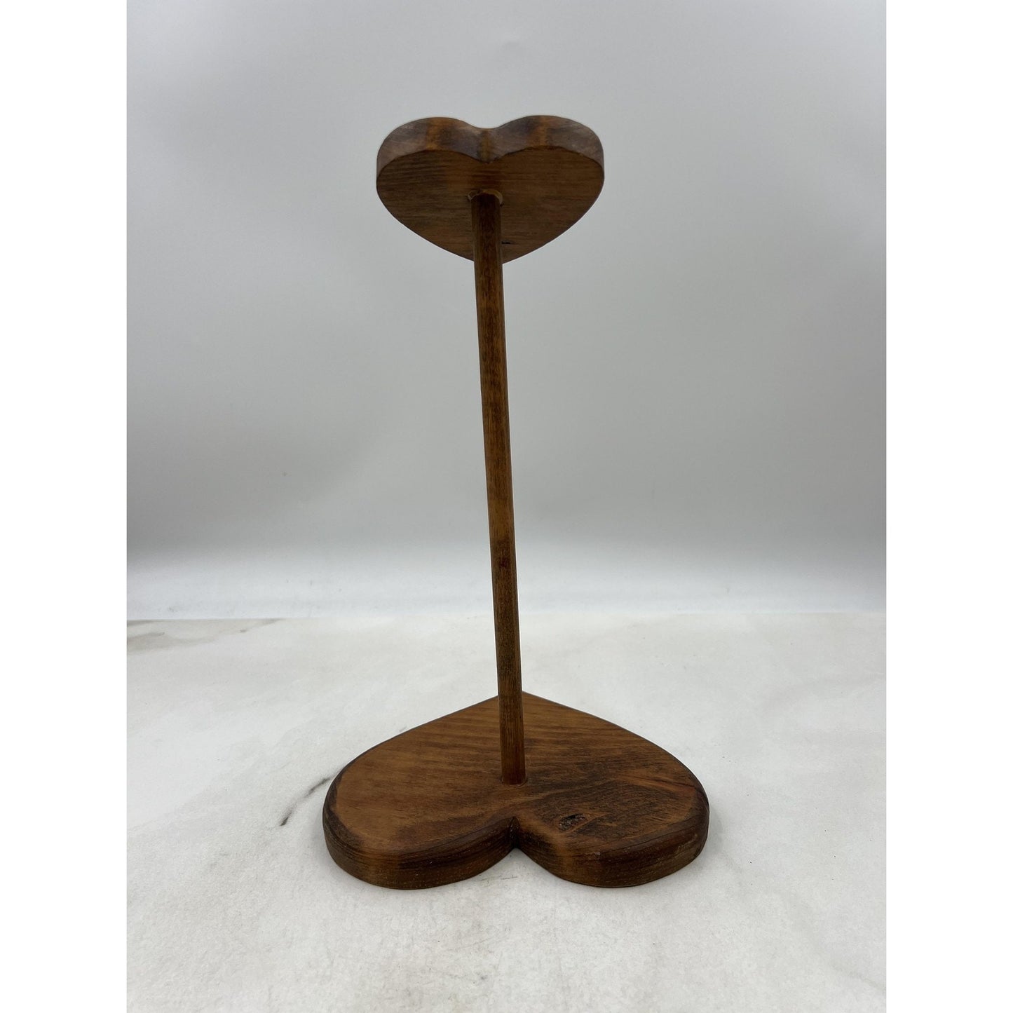 Handmade Wooden Heart Jewelry Display Stand Holder Rustic Decor 12 Inch Tall