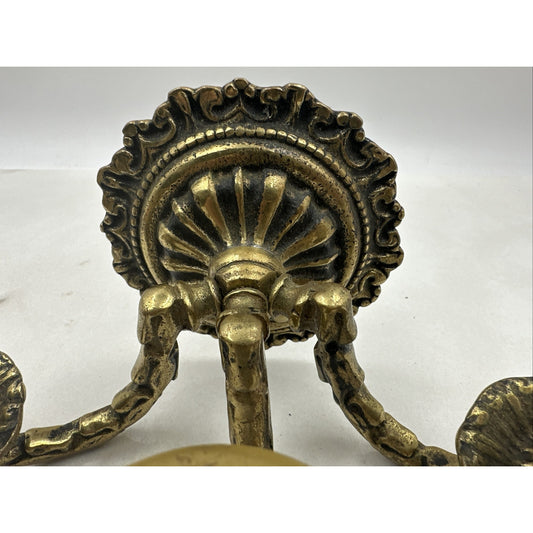 Vintage Leuchter Solid Brass 3 Candle Wall Sconce 7x4.5"Wall & Home DECOR