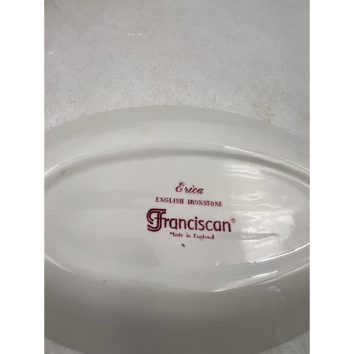 ERICA By Franciscan Pink White Vintage Gravy Boat W/Underplate Made In England