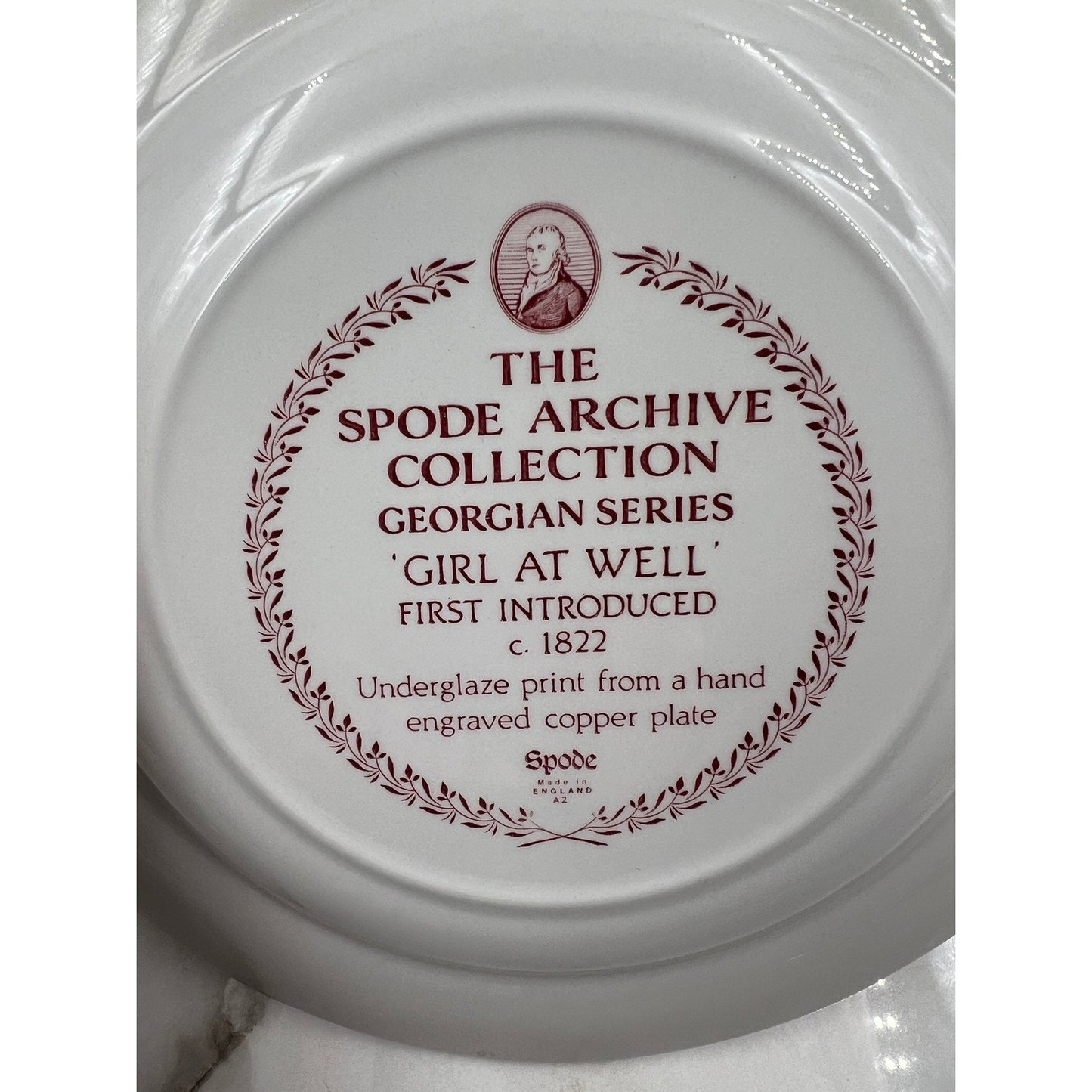 Spode Archive Collection Georgian Series Girl At Well Red Transferware Plate