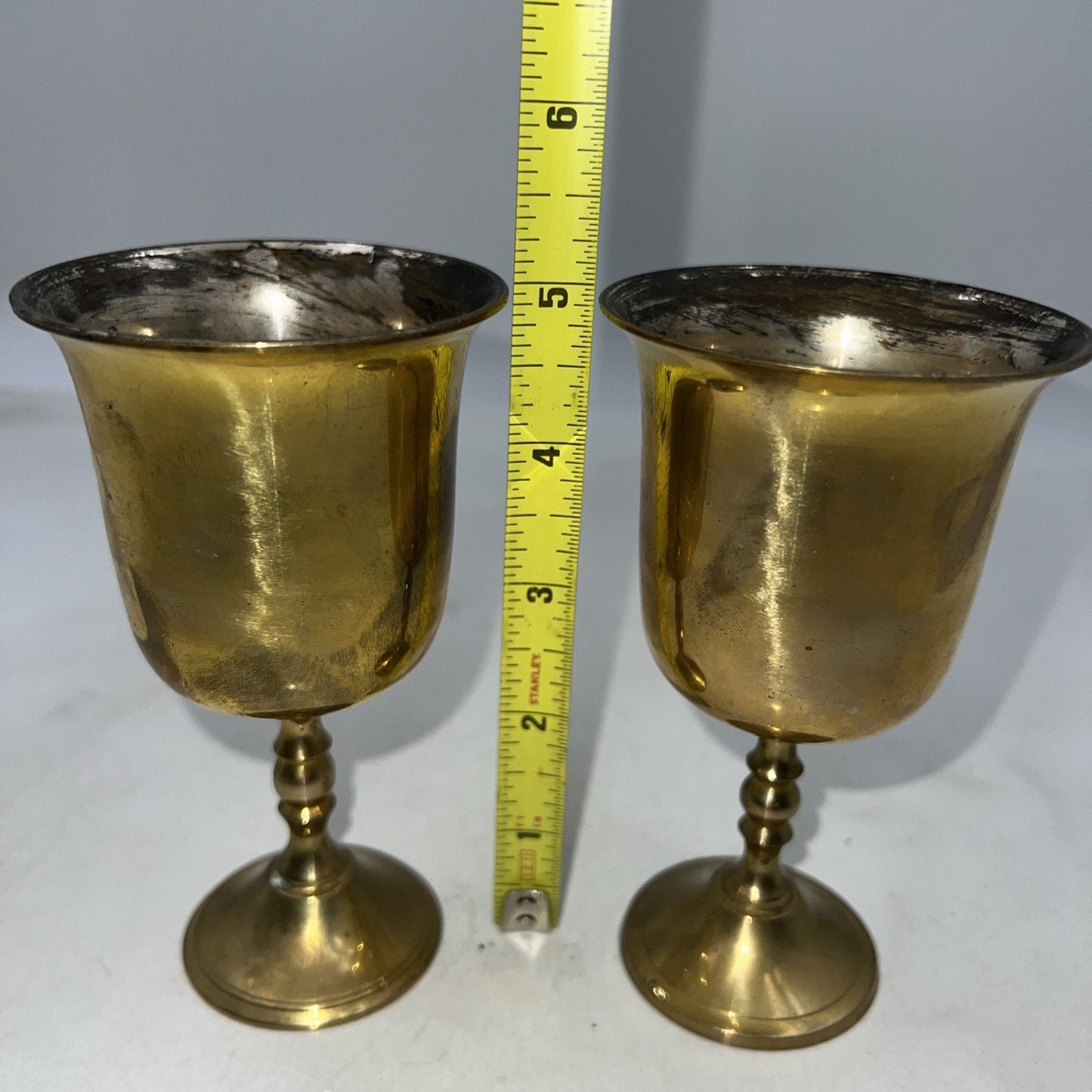 VT Brass Goblets Chalice Made in India Set of 2 5" Tall