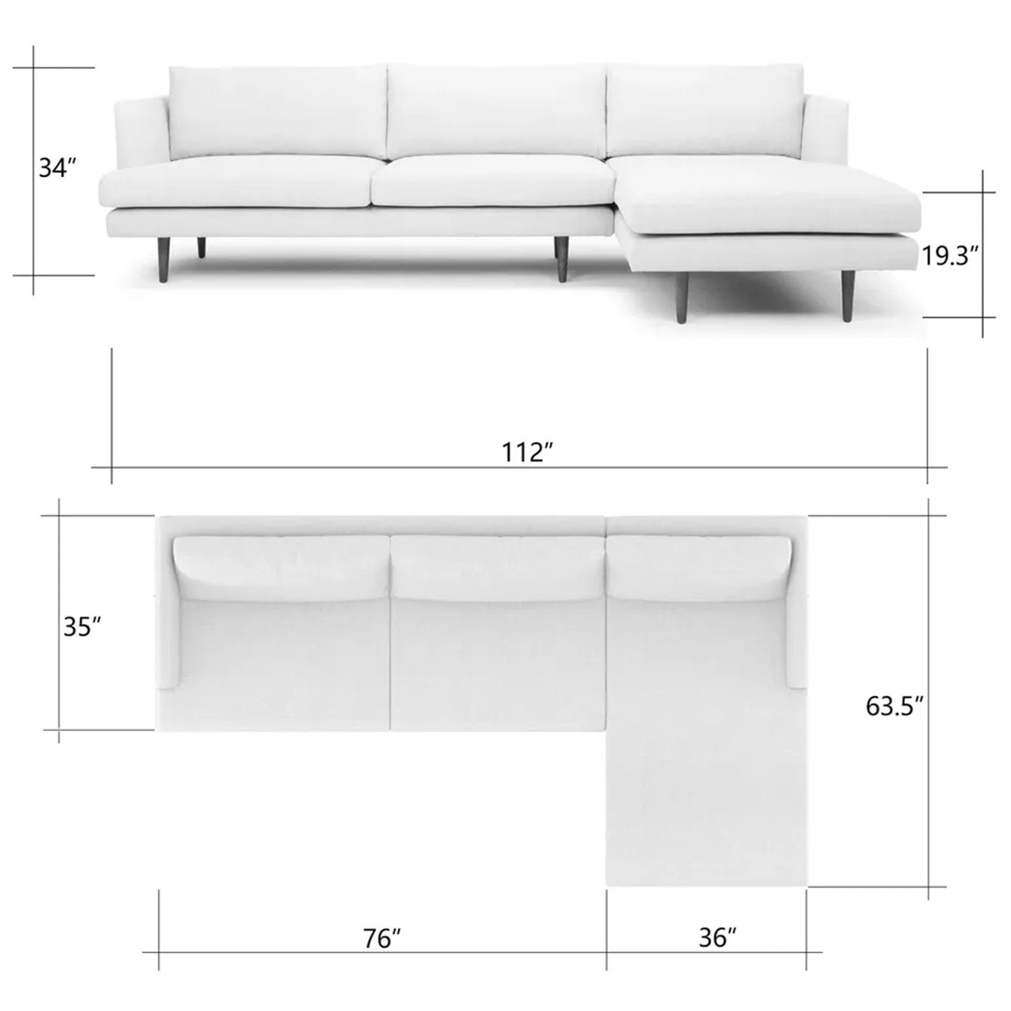 Miller 2 - Piece Upholstered Sectional Sofa Couch L Shaped Beige AllModern
