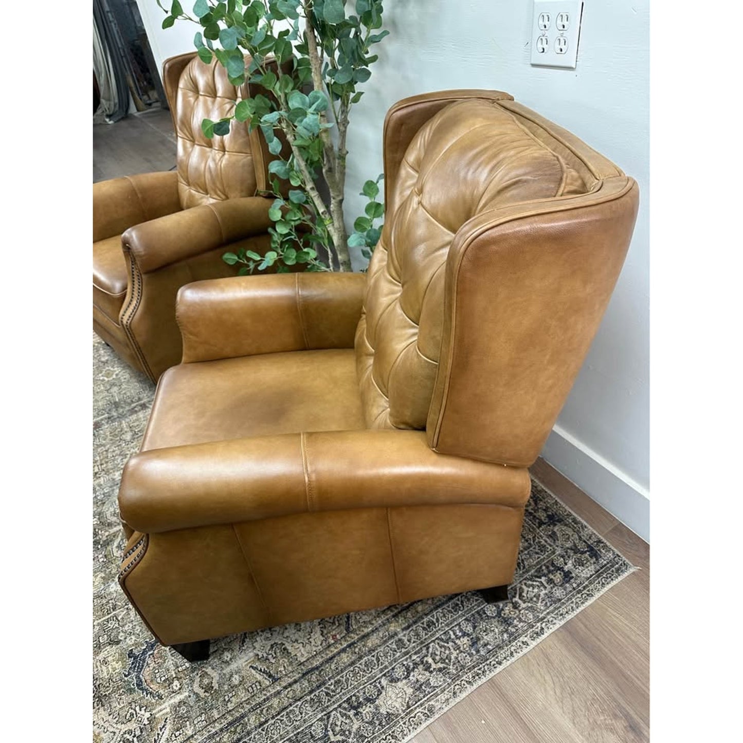 Silvia Genuine Leather Power Recliner-CAMEL