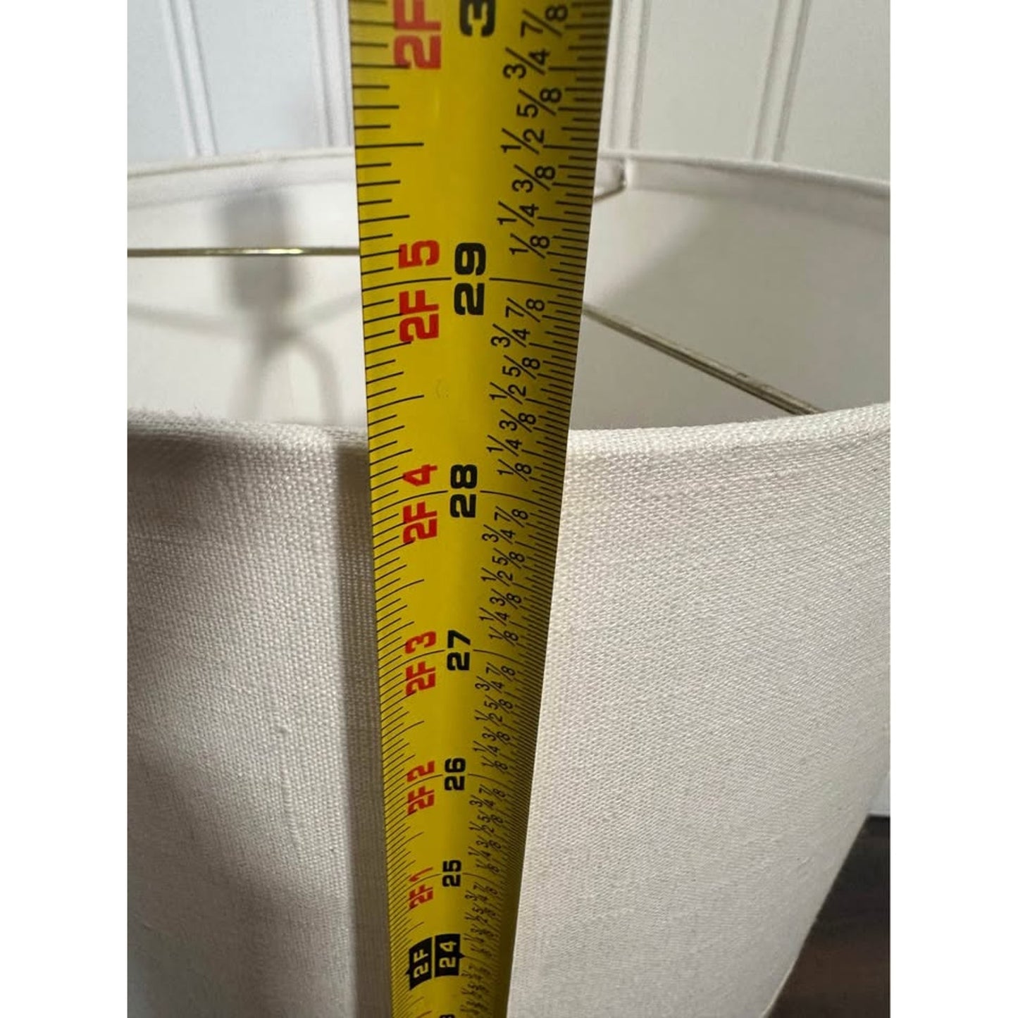 Gray Turned Farmhouse Resin Table Lamp White Shade Gray Band