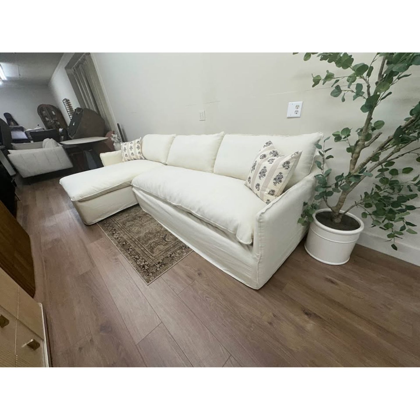 Bellatrix Upholstered L-Shaped Sectional Couch By Birch Lane Off White Performance Fabric