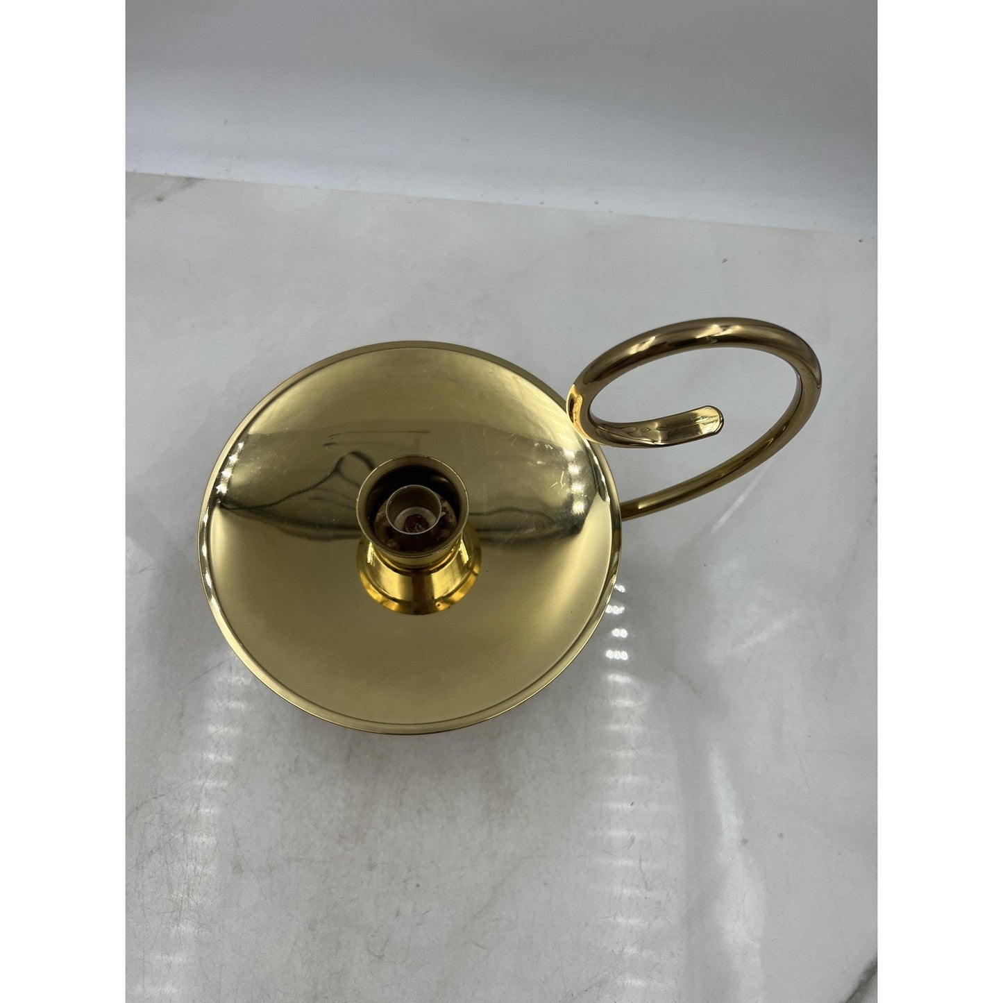 Vintage Baldwin Brass Chamberstick Candle Holder Forged in America Swirl Handle