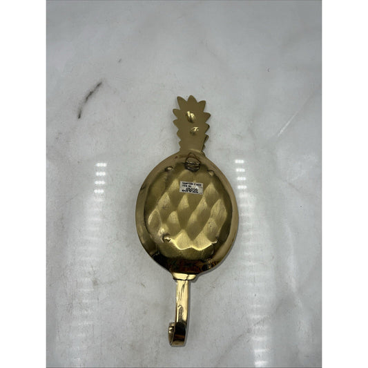 VTG Hampton Brass Wall Hook Pineapple Strong Hanger Coat Hat Towel Decor